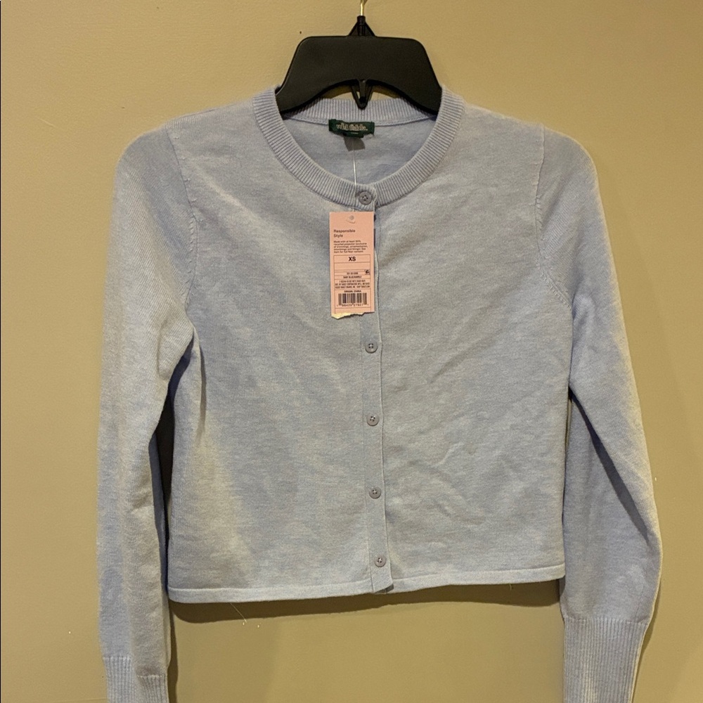 Wild Fable Baby Blue Cropped Cardigan Sweater